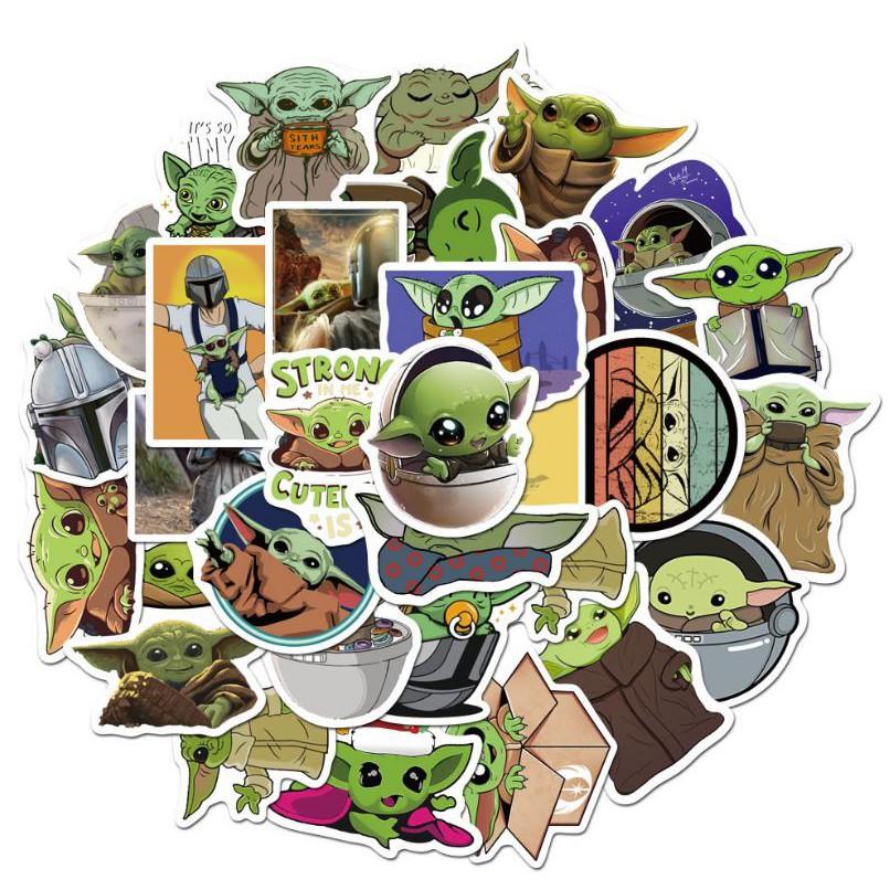 Sticker dán cao cấp Baby Yoda Cực COOL ms#181