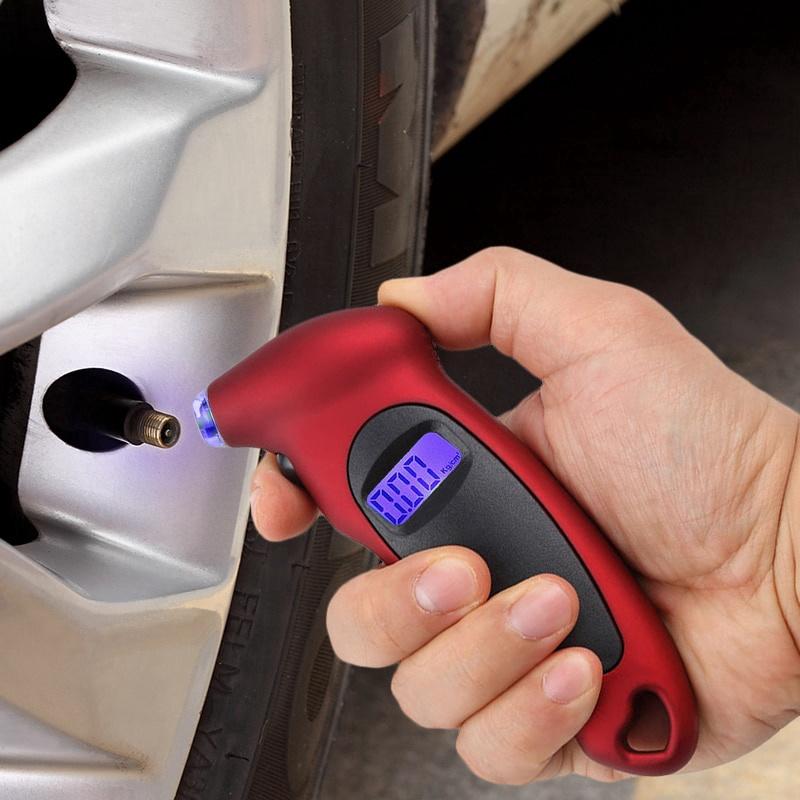 Đồng hồ đo kiểm tra áp suất lốp ô tô xe máy loại tốt màn hình led hàng cao câp