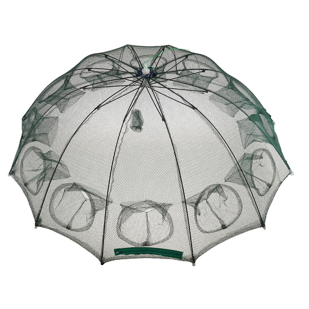 Nylon Foldable Fishing Mesh Trap Net Crab Prawn Shrimp Crayfish Bait Cast