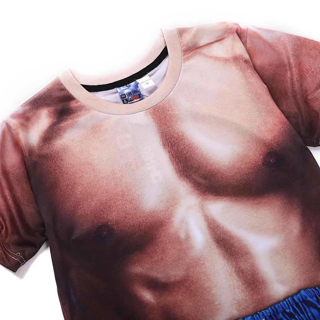 Funny American Style T-Shirt Men Summer 3D Print Crew Neck Short Sleeve Muscle Man Tee M-3XL