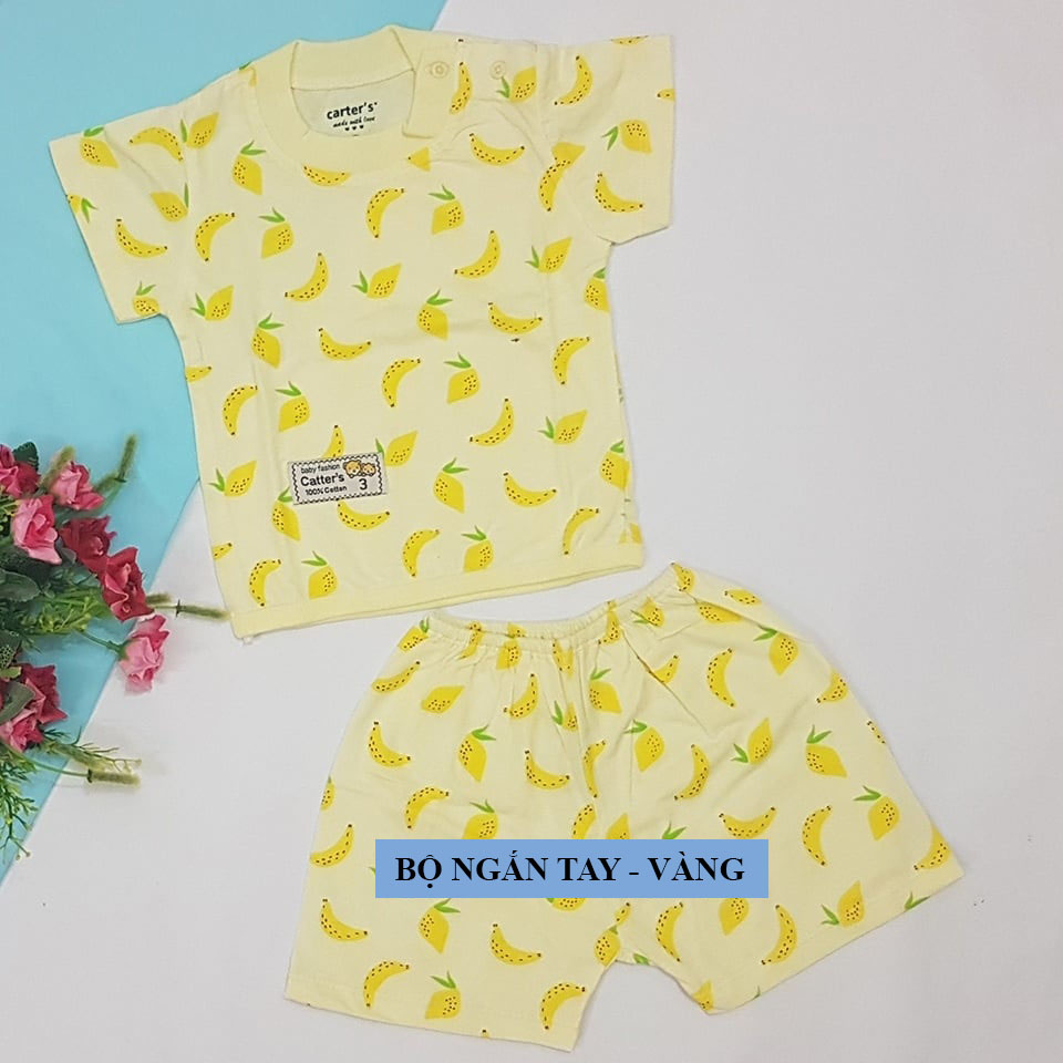 Bộ đồ sơ sinh in hình ngắn tay dành cho bé trai và bé gái