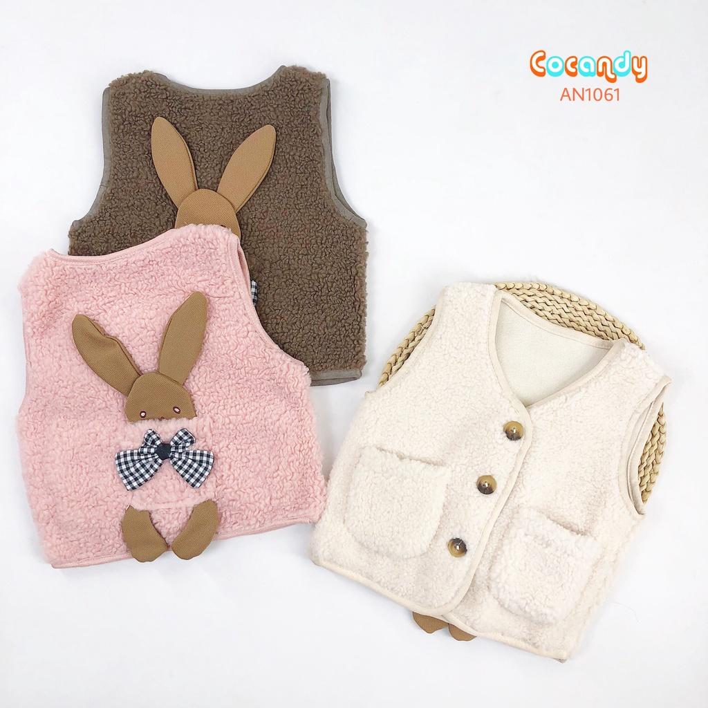 Áo khoác gile THỎ lông cừu mặc được hai mặt cho bé của COCANDY mã AN1061N
