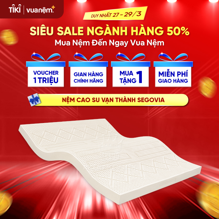 Nệm cao su cao cấp Vạn Thành Segovia  sở hữu công nghệ kháng khuẩn hiện đại, cách ly chuyển động tốt, thoáng khí