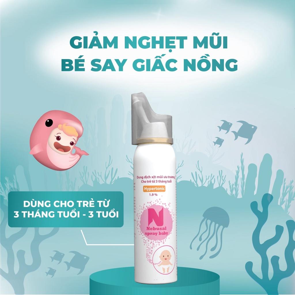 (Chính hãng) Xịt mũi Nebusal 1,9% giúp giảm nghẹt mũi, sổ mũi ở trẻ em