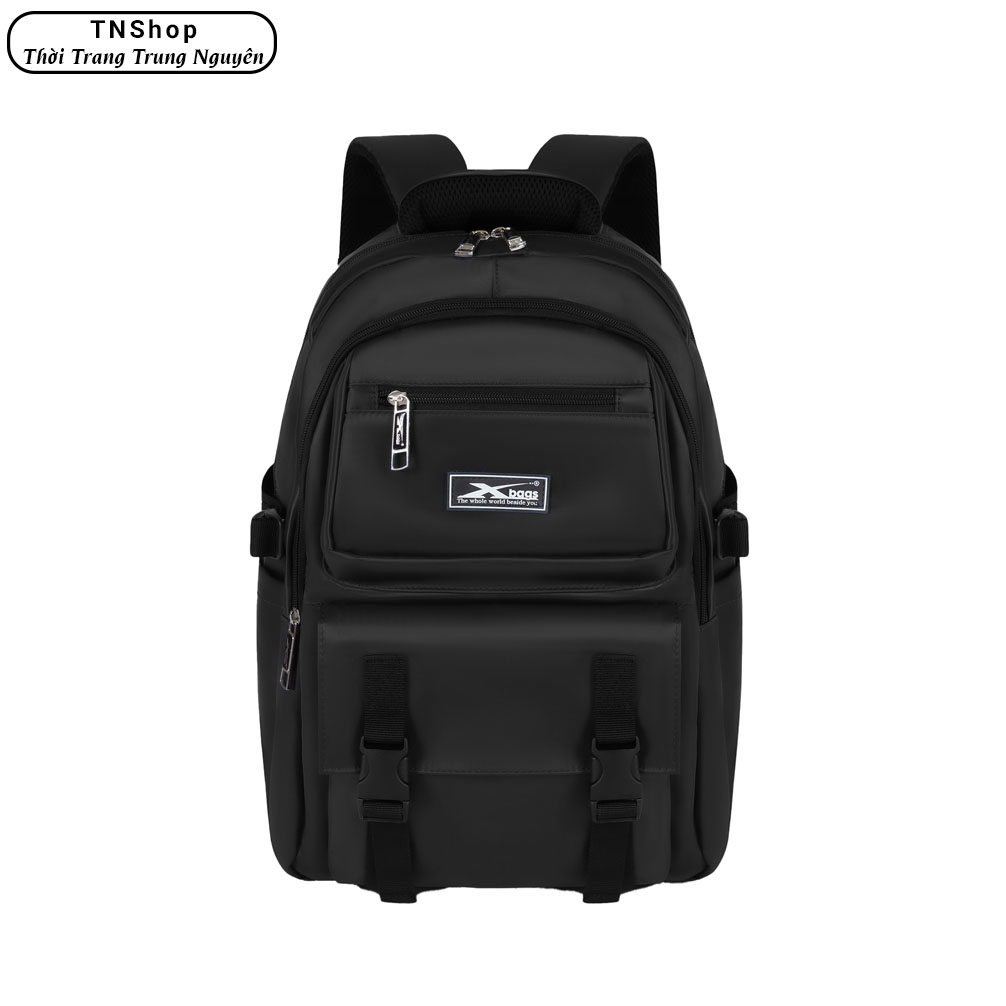 Balo Học Sinh Cấp 2 Cấp 3 Xbags Black Blue XB 3203 - Balo Thời Trang, Vải Chống Nước Bền Đẹp, Nhiều Ngăn Tiện Lợi, Nam Nữ Đều Dùng Được