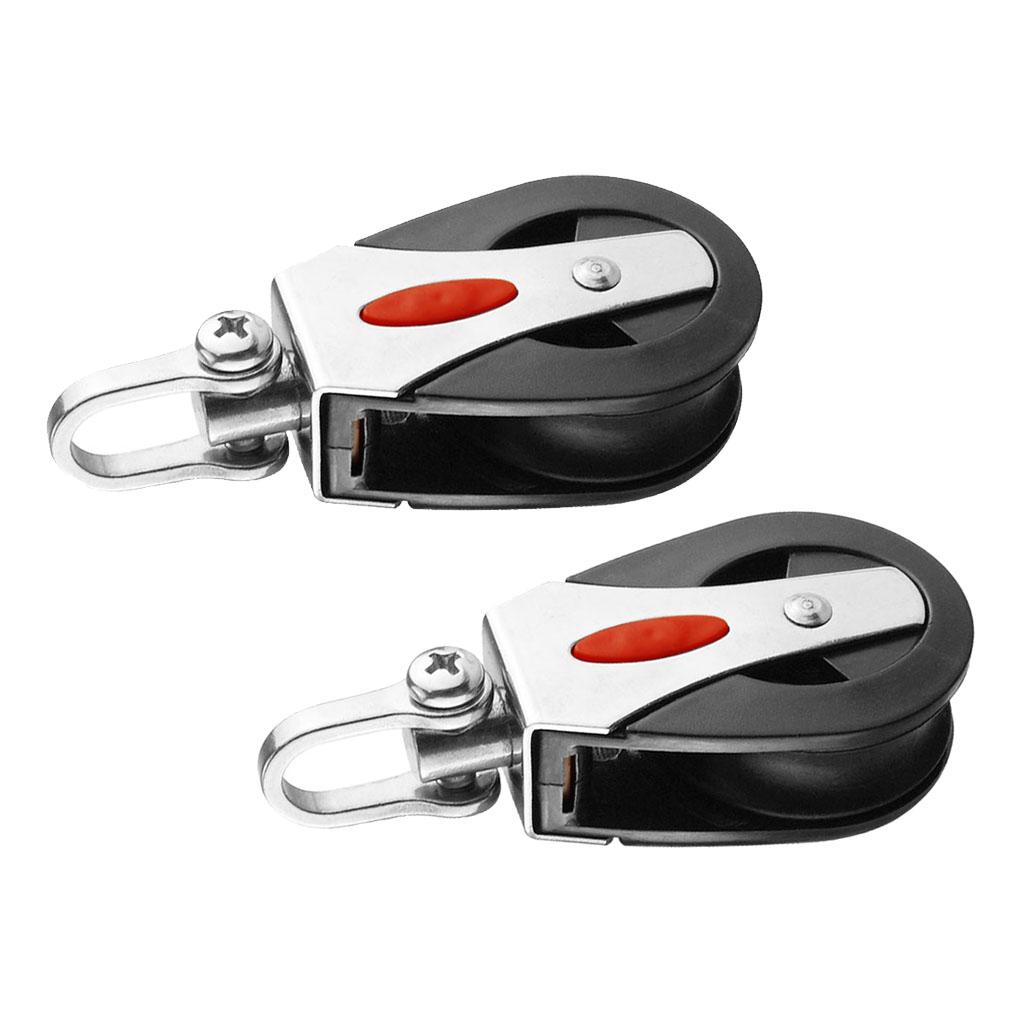 Stainless Steel Marine 316 Block Rope Pulley Nylon Sheave Sailing Kayak Boat
