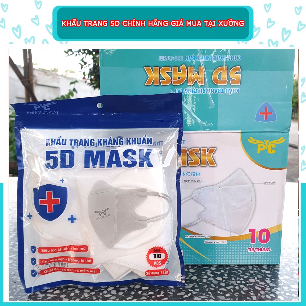 Khẩu trang 5D Mask Phượng Cát kháng khuẩn theo công nghệ Nhật Bản