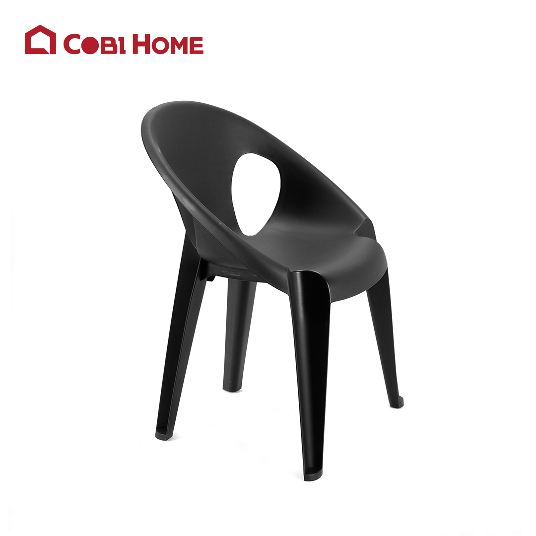 Ghế nhựa đúc liền khối, dạng ghế bành, kiểu châu âu, 3 màu . Nhập Khẩu Chính hãng cobi home