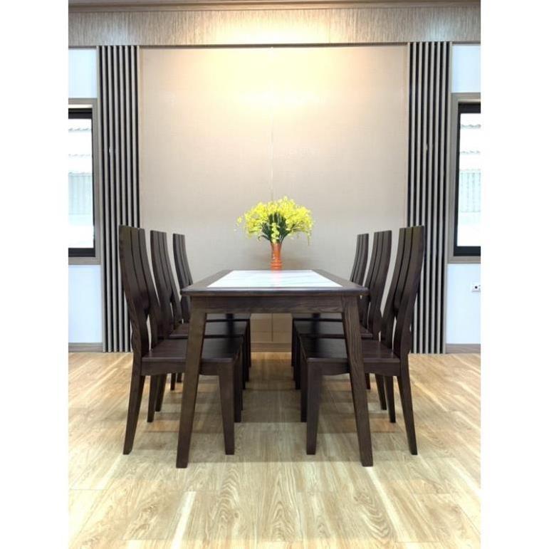 Hàng HOT GIÁ SỈ bàn ghế ăn chân chéo mặt đá gỗ sồi nga gia đình phòng bếp