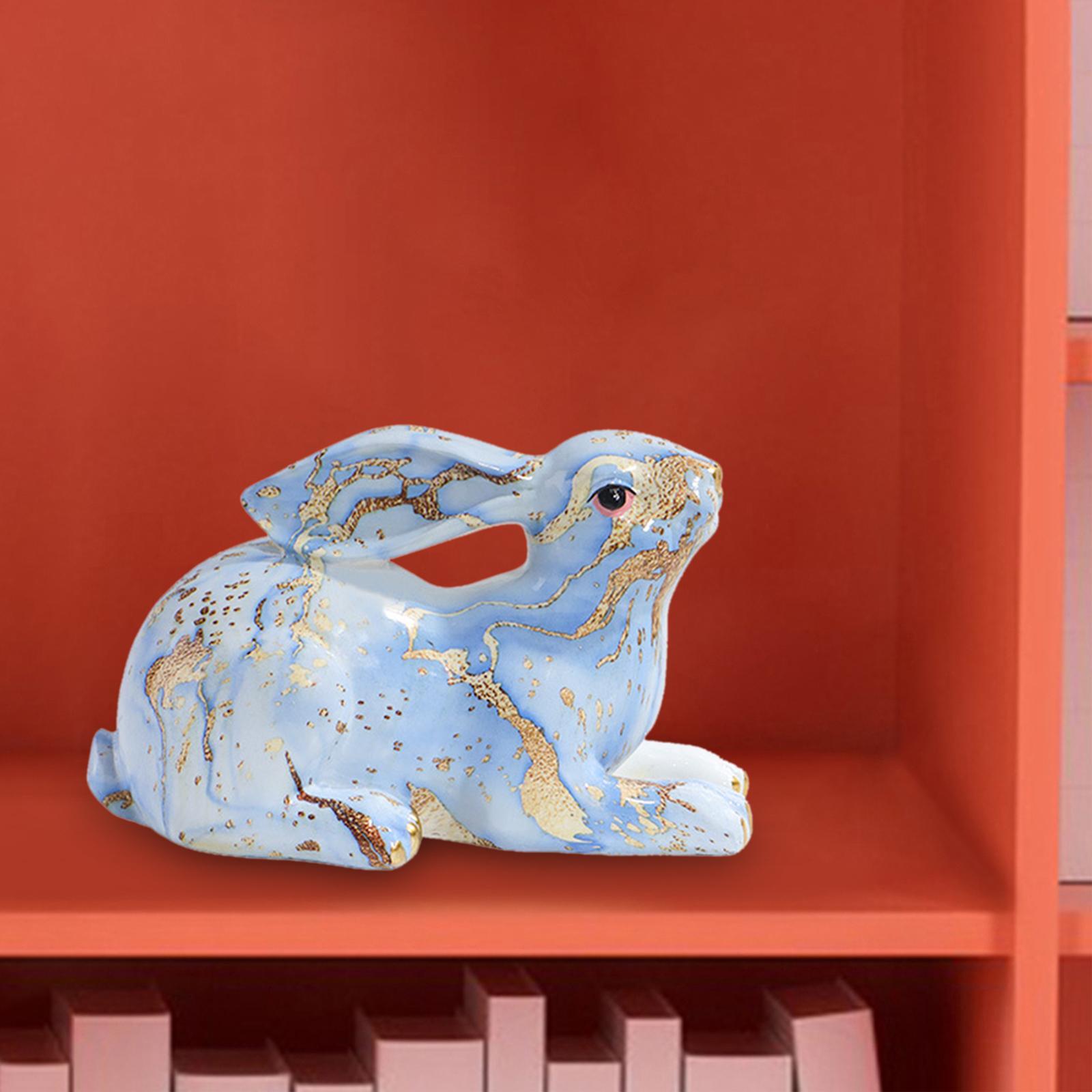 Rabbit Statue Resin Animal Figurine Modern Art for Decoration Gift Crafts