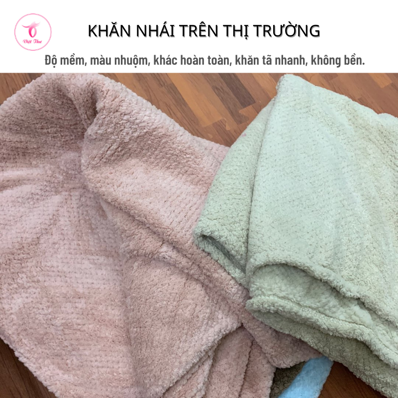 Khăn tắm cao cấp Việt Thư, khăn tắm sợi microfiber ngoại nhập siêu mềm, siêu thấm, 70x140 cm, 320gr - Hàng Chính Hãng