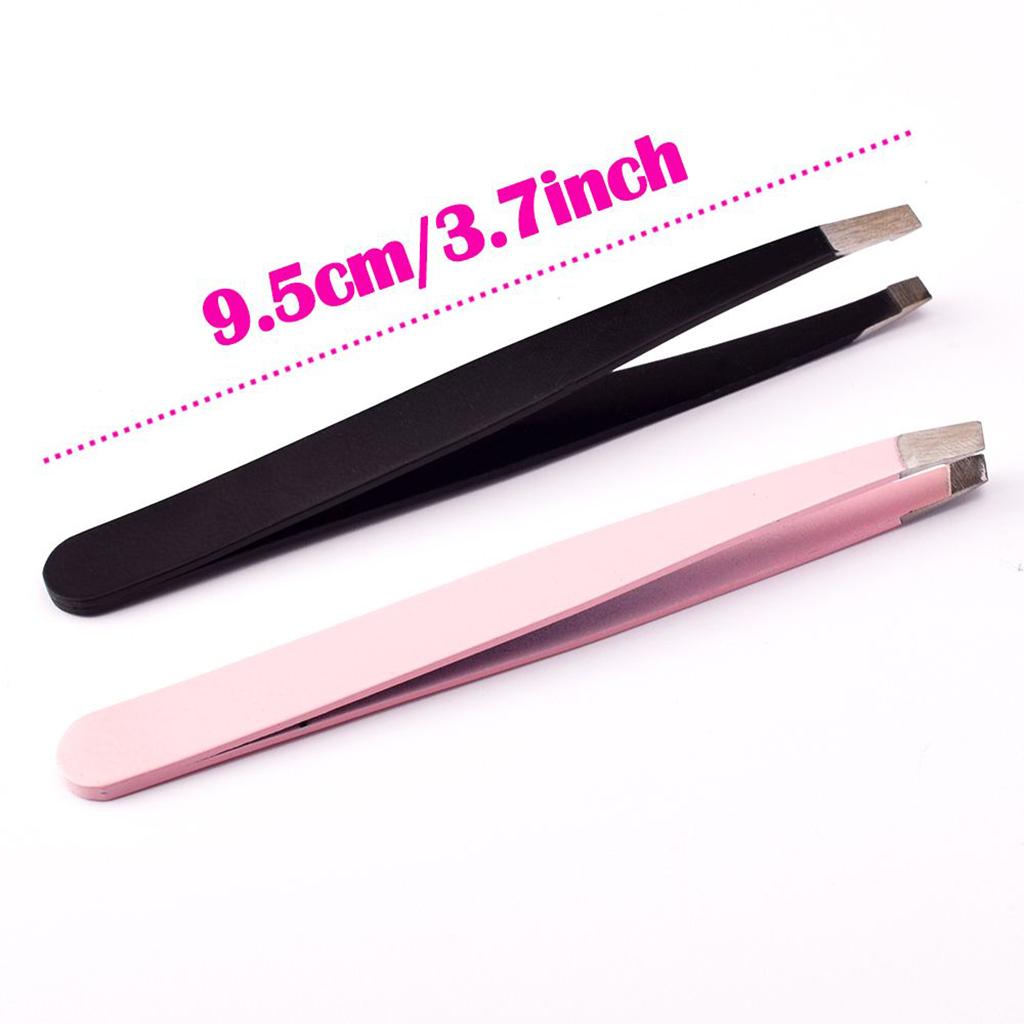 2pcs Professional Slant Tip Eyebrow Tweezer Hair Remover Makeup for Women
