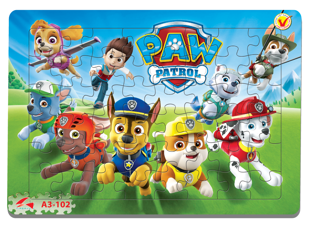 Xếp hình Tia Sáng Paw Patrol (48 Mảnh Ghép) - Tặng kèm câu đố mặt sau cho bé