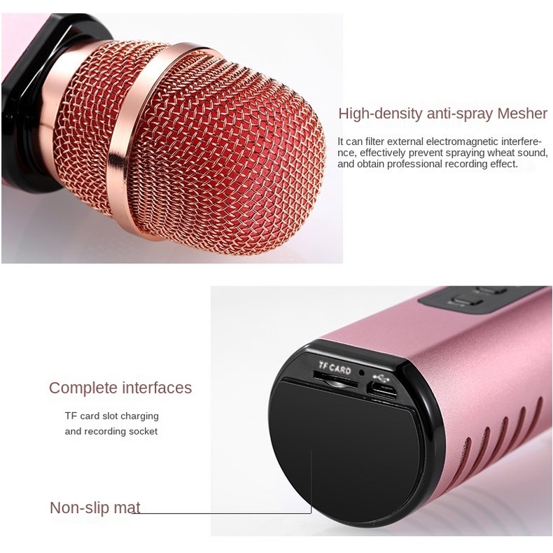 Micro Karaoke Bluetooth Cao Cấp CV Aluminum Alloy Tích Hợp Loa Kép Stereo, Âm Thanh Đỉnh Cao, Âm Bass Cực Chất, Mic Nhạy, Hát Nhẹ Và Hay Như Ca Sĩ - Hàng Chính Hãng