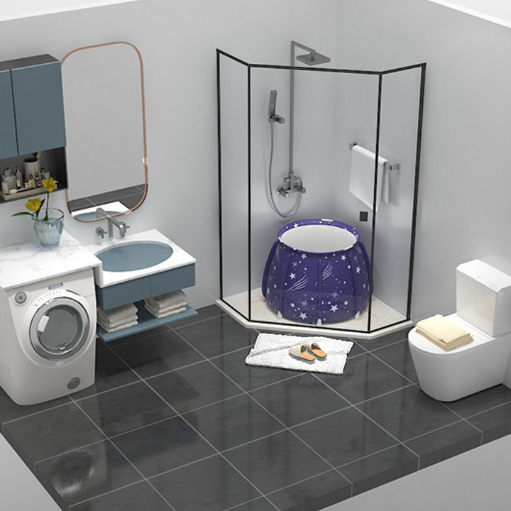 Bồn tắm, ngâm người, di động giữ nhiệt loại lớn 8 chân 70x70cm