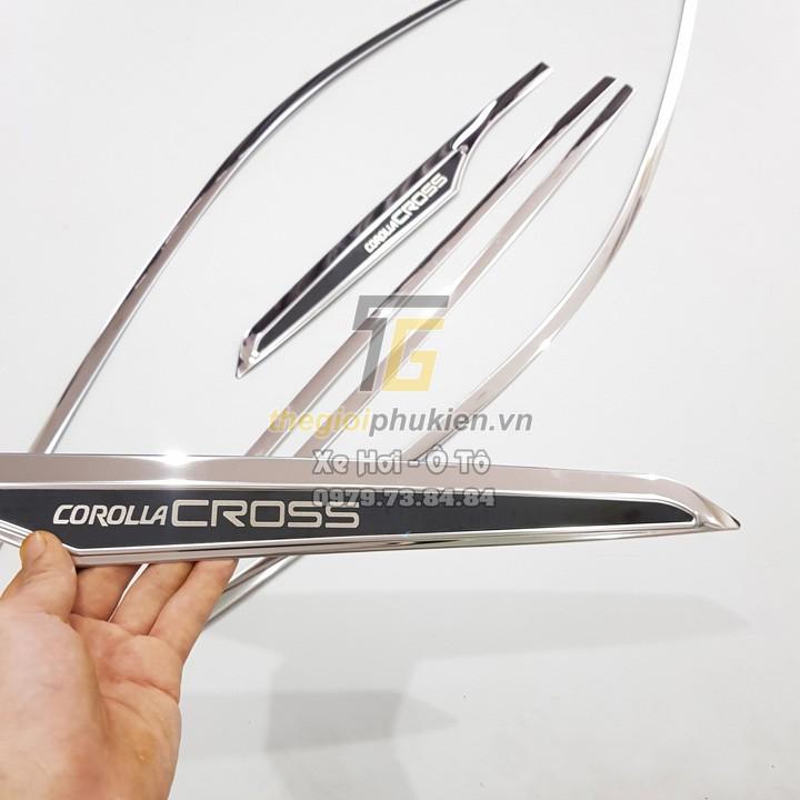 Nẹp viền cong kính INOX Toyota Corolla Cross 2020