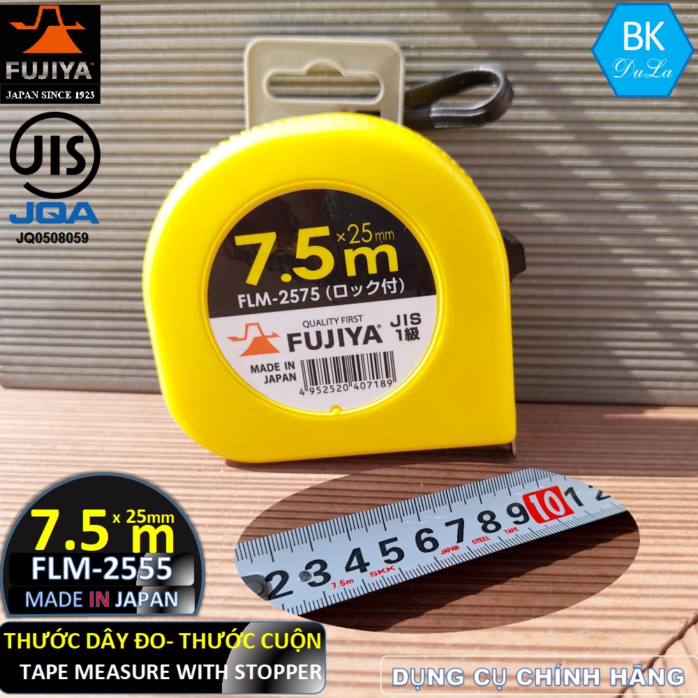 Thước dây- Thước cuộn 25mm 7.5M Fujiya FLM-2575 GENUINE- Made in Japan