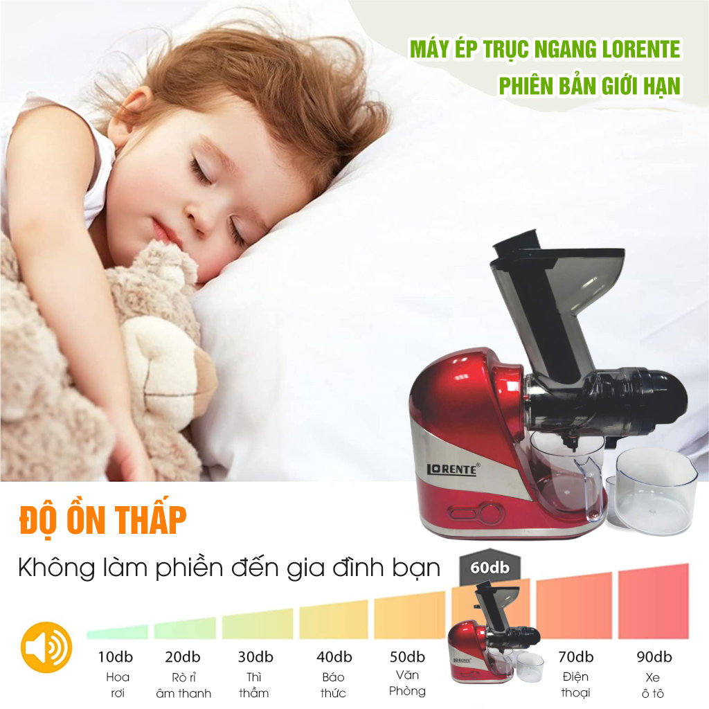 Máy ép chậm, ép rau má trục ngang 450W LT-2099 có chế độ tự động đảo chiều ép - Hàng chính hãng