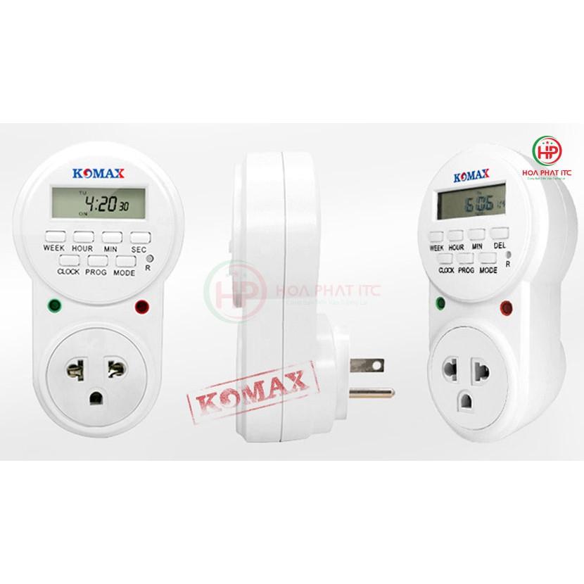 Ổ cắm hẹn giờ Komax ETG-63A tải điện 400w chu kỳ 7 ngày cài đặt giờ, phút, giây - Hàng chính hãng