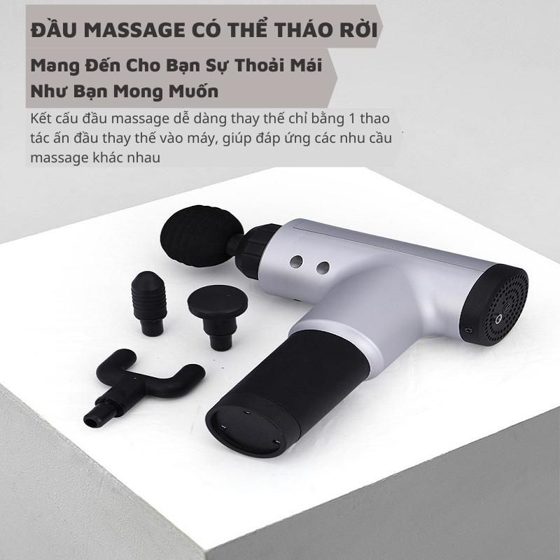 Máy Massage Cầm Tay FATO (Kèm 4 đầu thay thế), Giúp mát xa làm giảm các cơn đau do chấn thương hoặc mệt mỏi. Món quà sức khỏe cho cả gia đình - Hàng Chính Hãng