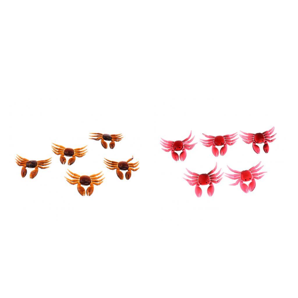 5pcs Soft Fishing Lure 3D Bait Fake Lure Fishing Tackle Brown