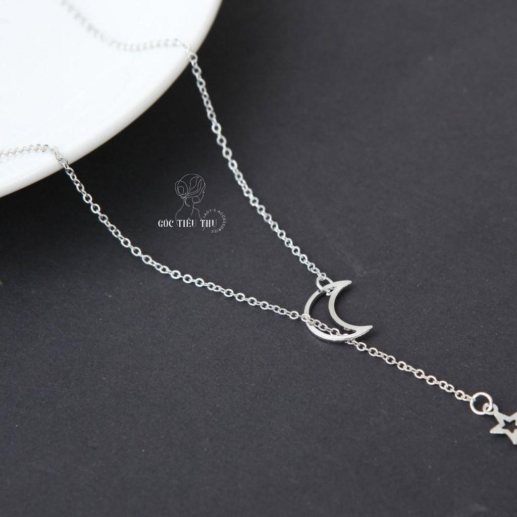 Vòng Cổ Mạ Vàng Bạc Tăng Kích Cỡ Tiện Lợi Mặt Trăng Ngôi Sao - MS002