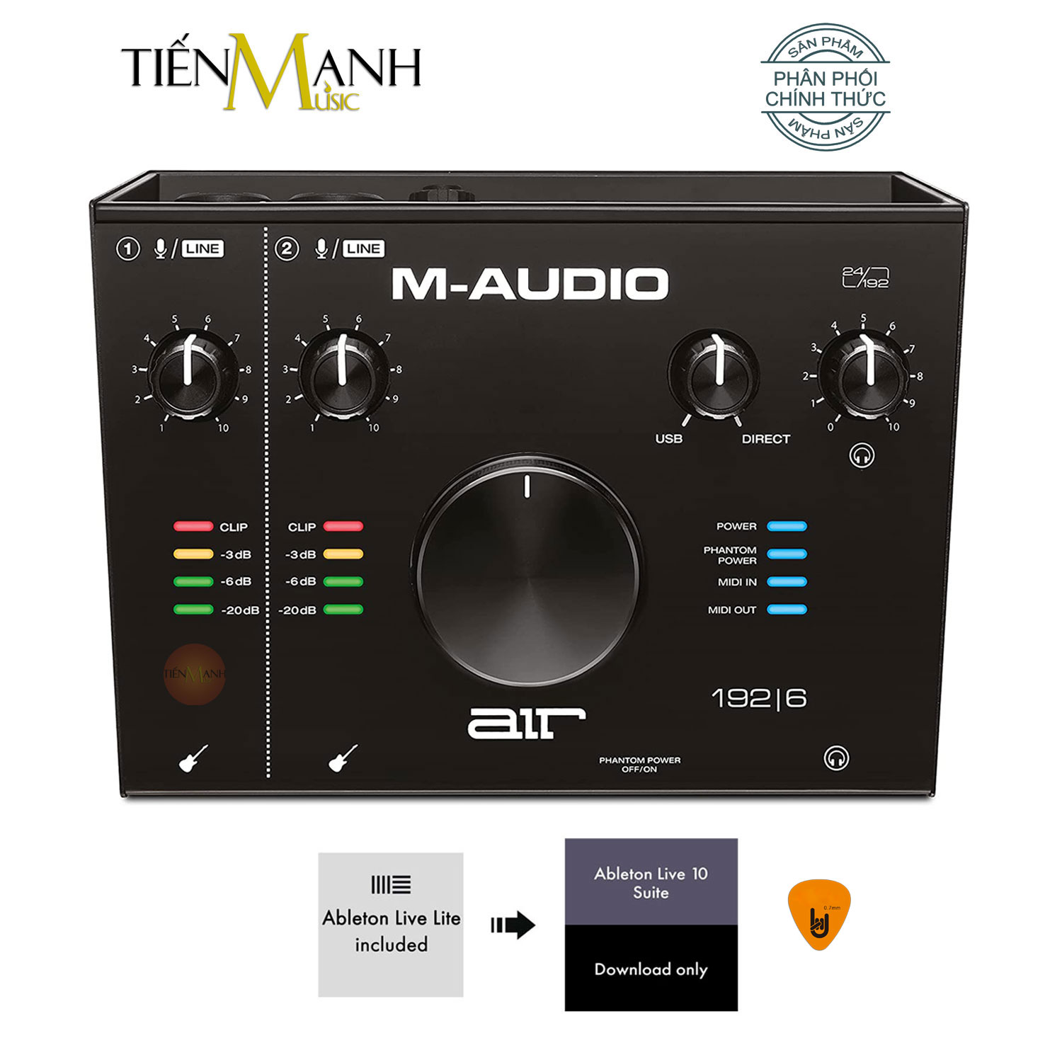 Soundcard M-audio Air 192x6 Bộ Thu Âm Thanh và Livestream 192 6 Audio Interface 192/6 Sound Card Audio 192|6 Hàng Chính Hãng - Kèm Móng Gẩy DreamMaker