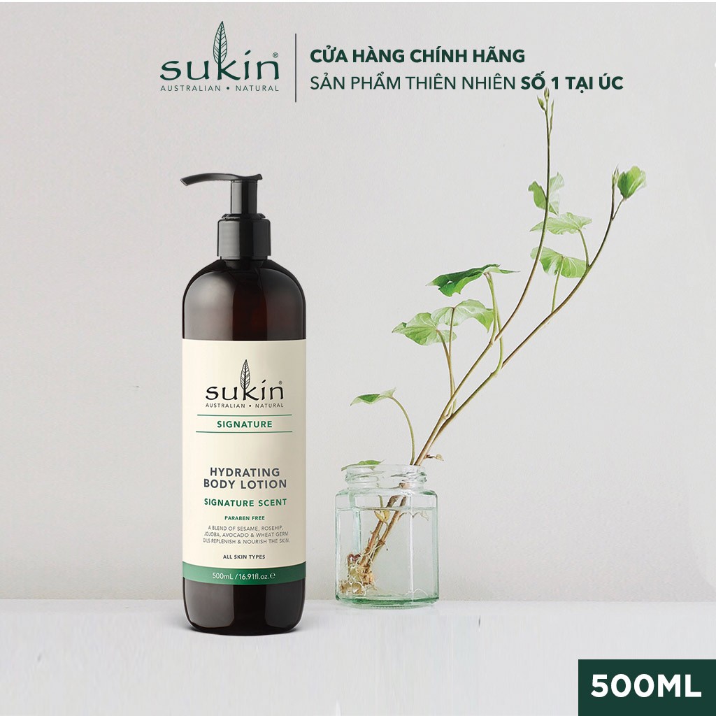 Sữa dưỡng thể cấp ẩm Sukin Hydrating Body Lotion Signature Scent 500ml
