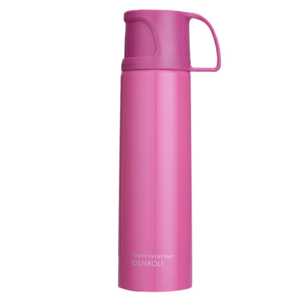 500ml Stainless Steel Vacuum Insulated Mug Coffee Tea Cup with Cup White