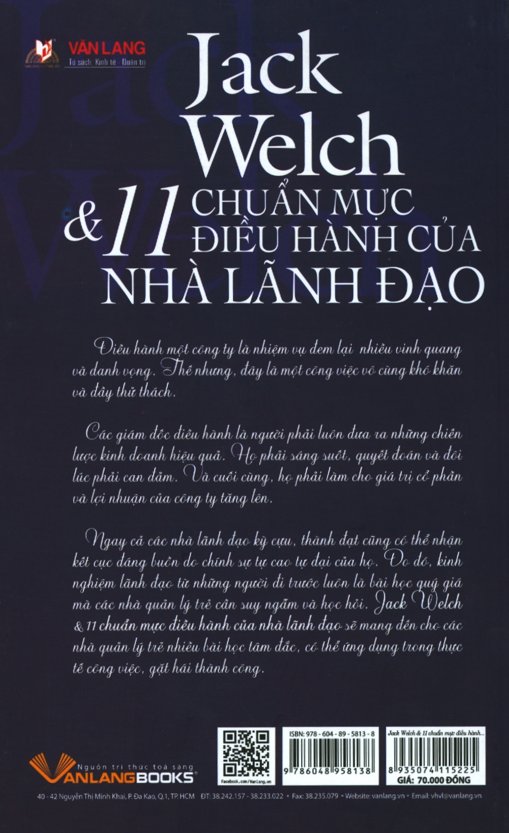 Jack Welch &amp; 11 Chuẩn Mực Điều Hành Của Nhà Lãnh Đạo - Lam Minh - Vanlangbooks