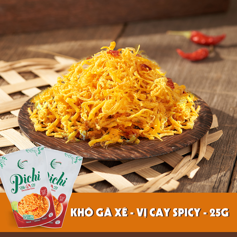 Combo 5 gói khô gà xé vị cay 25g Pichi