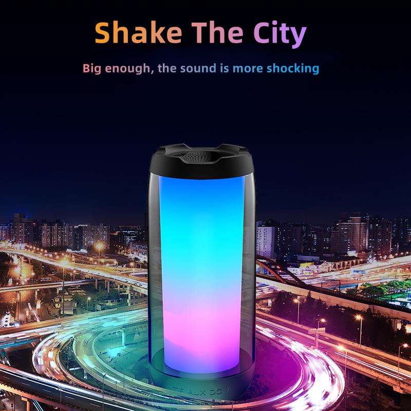 Mới Loa Bluetooth Ánh Sáng Nhiều Màu Sắc 3D HiFi Toàn Màn Hình Loa Siêu Trầm Âm Thanh Di Động TFCard Giao Diện AUX Cho Điện Thoại Máy Tính Laptop Color: White