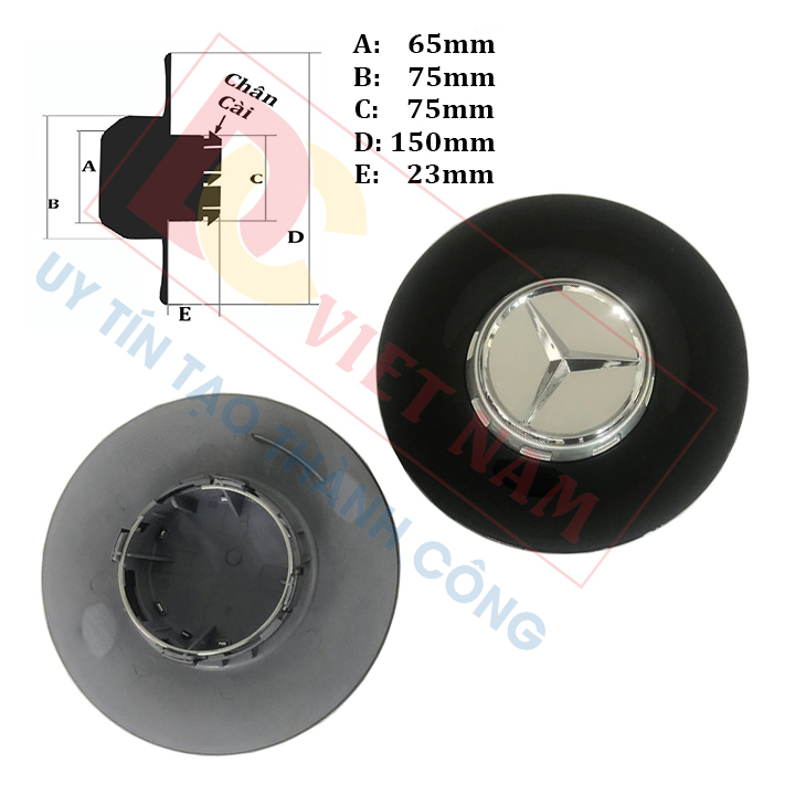 01 chiếc Logo chụp mâm, ốp lazang bánh xe ô tô Maybach ZGS-003