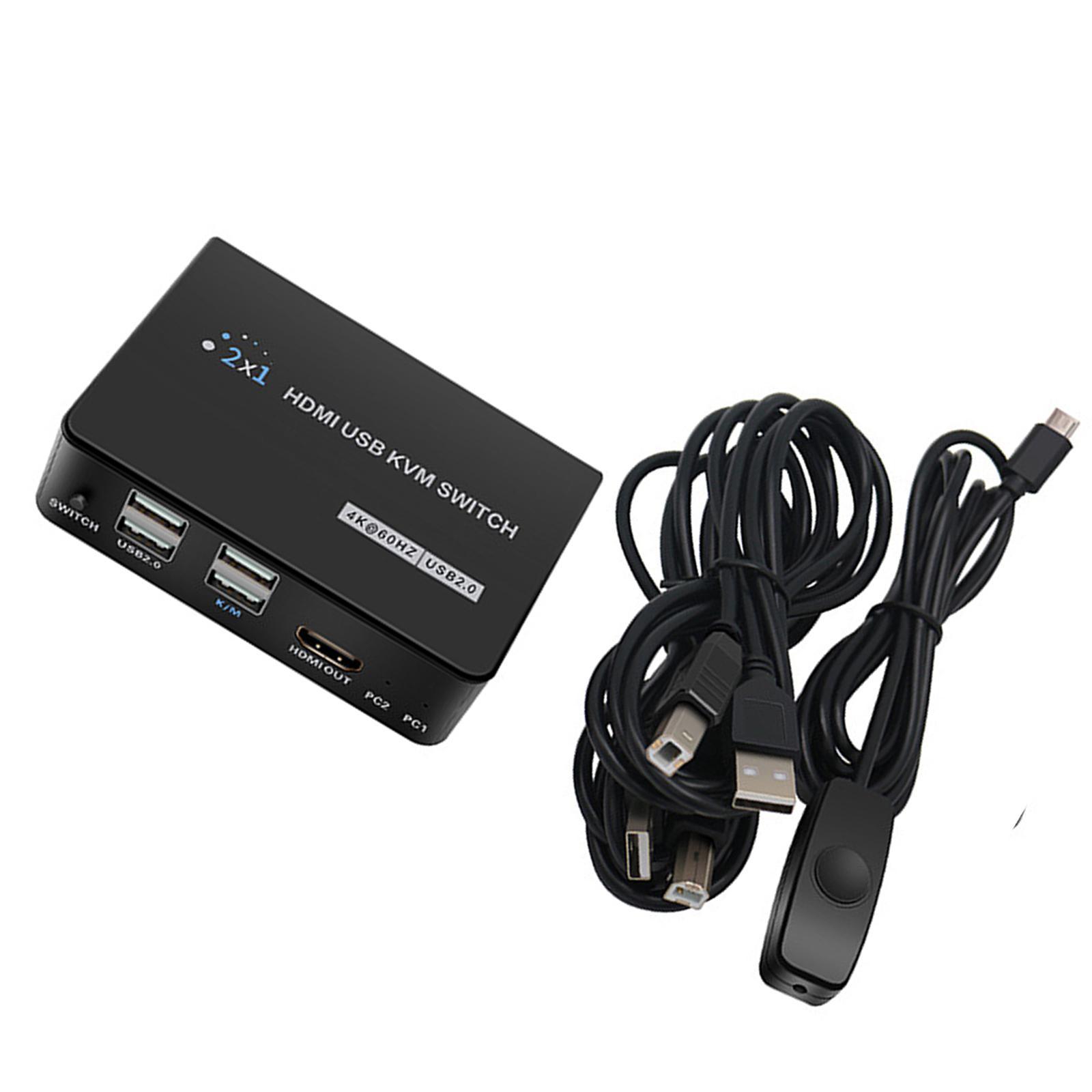 KVM Switch PC Sharing with Keyboard Mouse Support 4K@60Hz