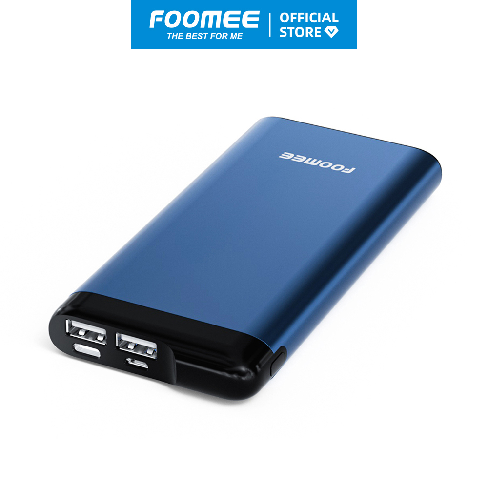 Pin Sạc Dự Phòng 10000mAh FOOMEE AH10s -  Sạc Nhanh 18W Cho Nhiều Thiết Bị - Xanh Dương/Xám - Hàng Chính Hãng