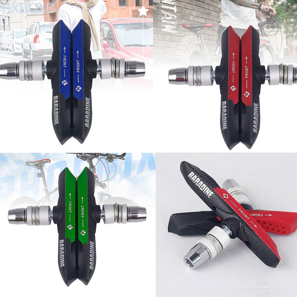 1 Pair Mountain Bike Brake Pads MTB Bicycle Braking V-Brake Holder Shoes with Rubber Blocks