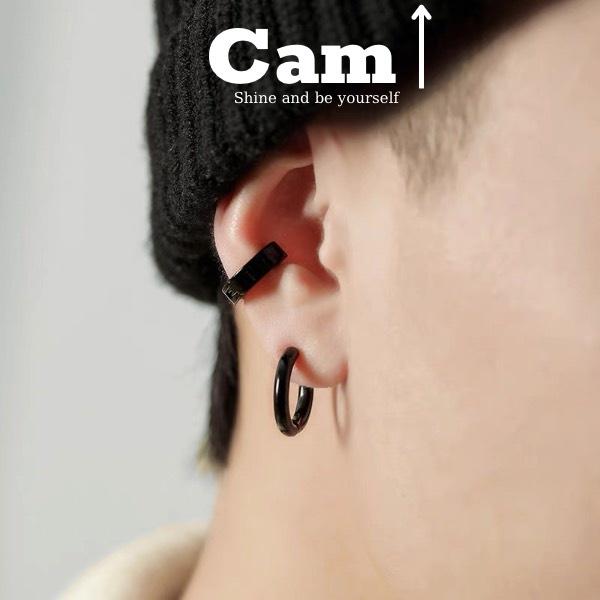Khuyên tai kẹp , khuyên mũi, môi không cần xỏ nam nữ unisex tròn Circle basic - Cam Accessories