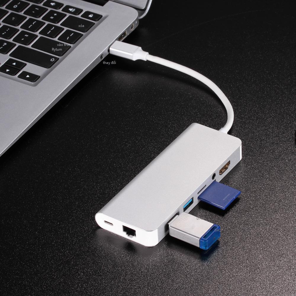 Cường độ phong cách mới nhất từ loại c sang hdmi card mạng gigabit Đầu đọc thẻ HUB bộ chuyển đổi tám trong một đế cắm mở rộng tất cả trong một