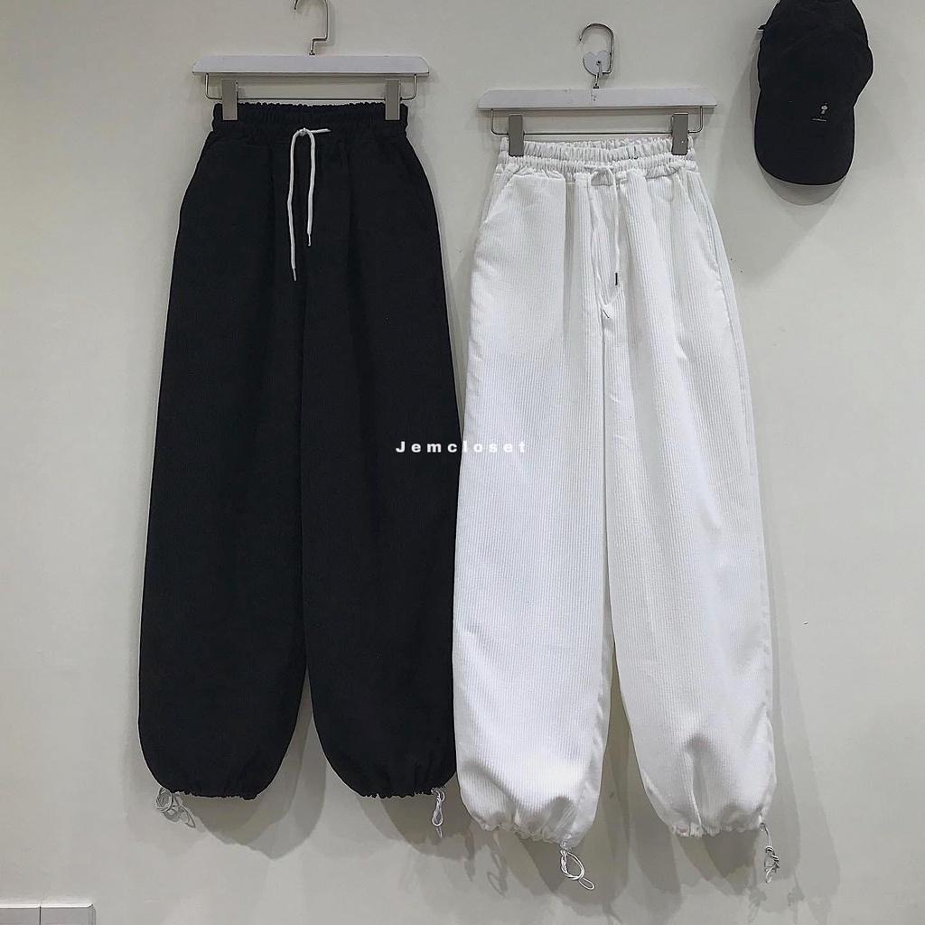 Quần Jogger Nữ Quần Thể Thao Phong Cách GOUS OFFICIAL Chất Nhung Gân Dây Rút Ống Thỏa Mái MEWA - 2721