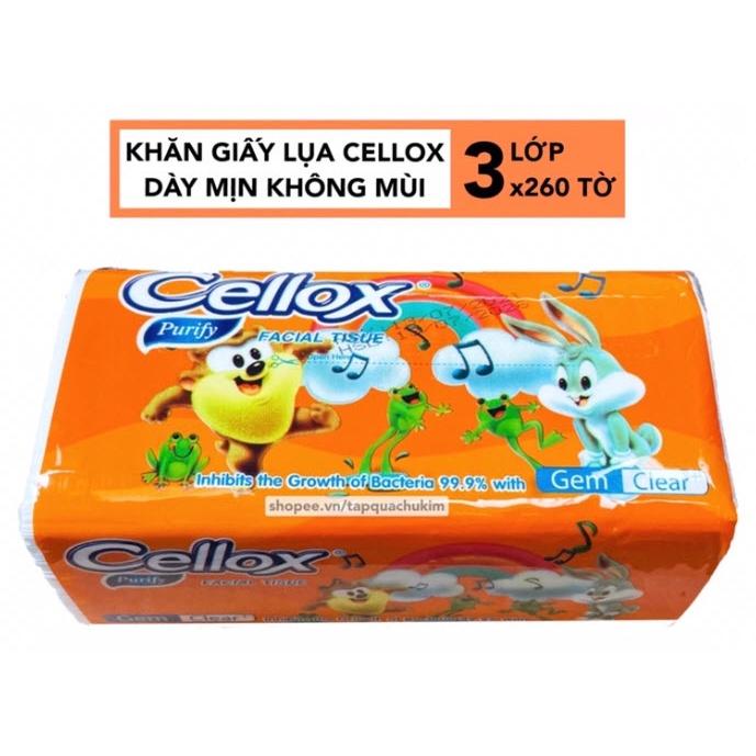 GIẤY LỤA DẠNG RÚT 260TỜ SIÊU TIẾT KIỆM ❖ Cellox -❖BỊCH LỚN -màu cam❖❖