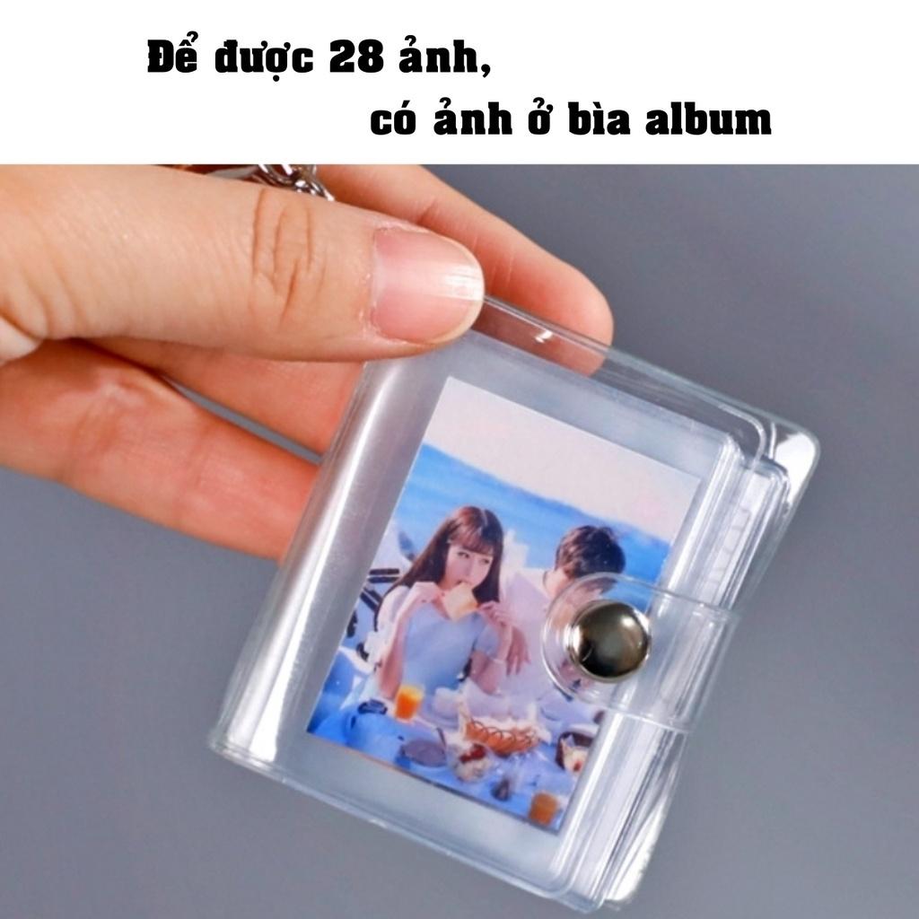 Móc khóa album ảnh mini để 28 ảnh 2 inch bìa nhựa trong suốt để chìa khóa xe máy và in ảnh theo yêu cầu tại Tú Vy Studio