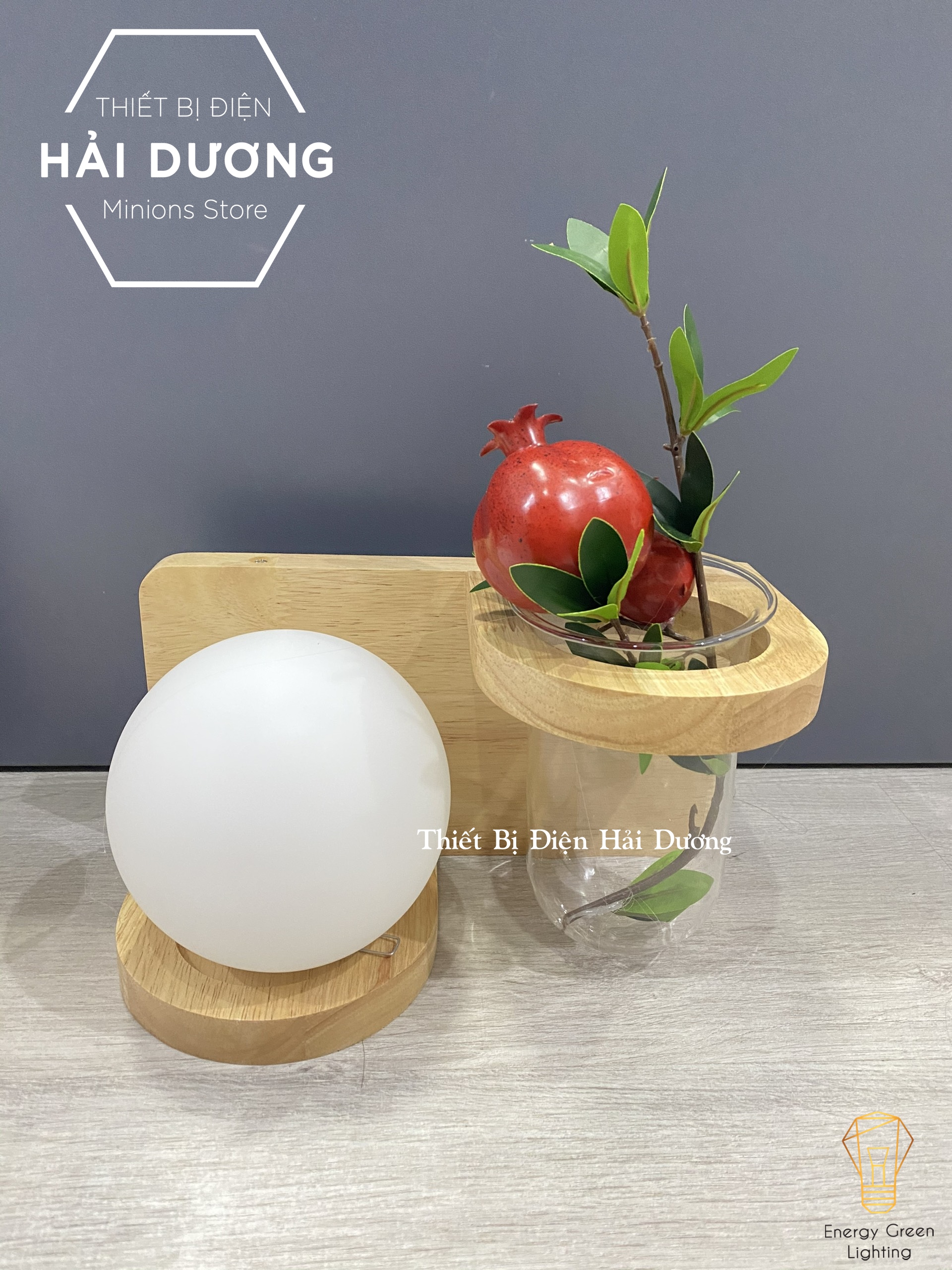 Đèn Tường Kệ Gỗ Chao Thủy Tinh Hiện Đại DT-2714 - Trang Trí Căn Phòng - Đã Bao Gồm Bóng Led