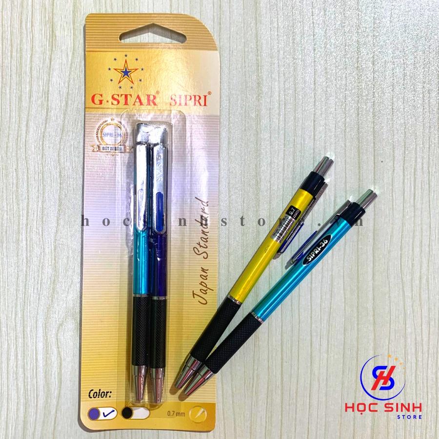 Vỉ 2 cây viết bi mực xanh Gstar Sipri - 36 xuất xứ Thái Lan