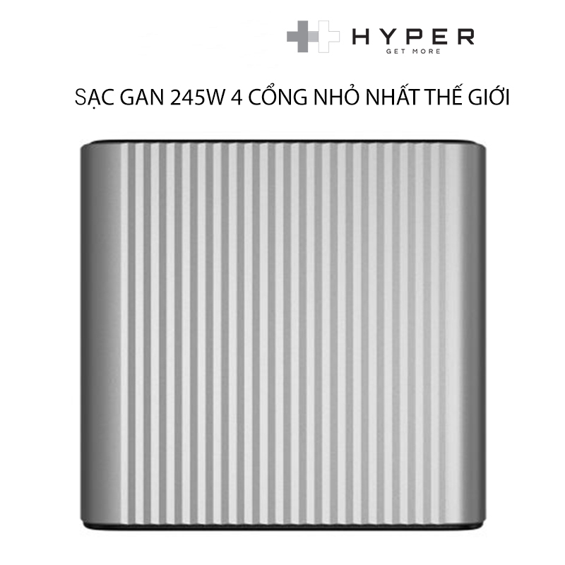 SẠC HYPERJUICE 245W GAN 4 USB-C PD/PPS/QC4.0+ NHỎ NHẤT THẾ GIỚI - GAN245 - Hàng Chính Hãng