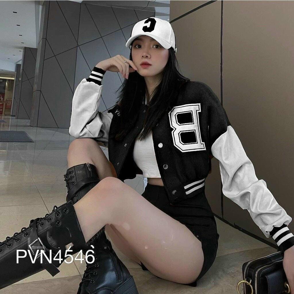 ÁO KHOÁC NỈ BOMBER LOGO B THÊU FORM LỬNG HOT HIT NĂM NĂY