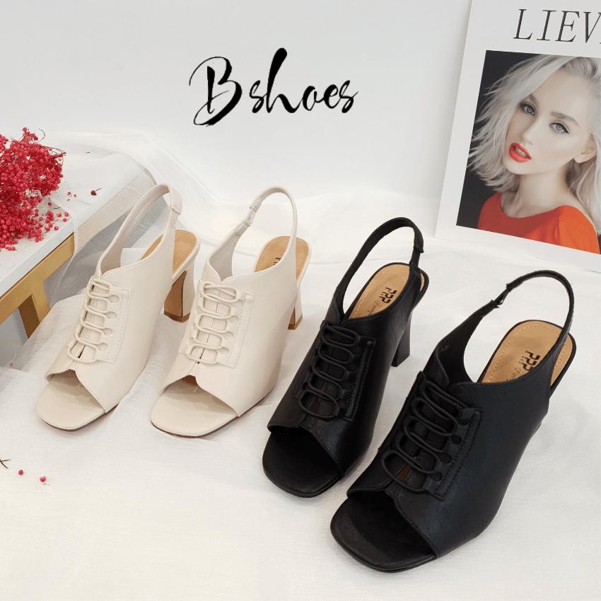 Giày sandal cao gót nữ B SHOES đế vuông 7p, sandal quai mảnh, đi tiệc, đi làm, đi chơi SD7111