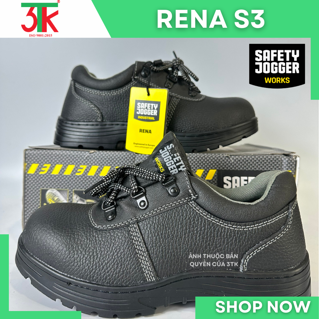 Giày Bảo hộ lao động Safety Jogger Rena S3 Da Cao Cấp Chống đinh Chống Trơn Trượt, Chống va đập, Chống tĩnh điện sử dụng trong Công Trình Xây Dựng , Phân xưởng sản xuất