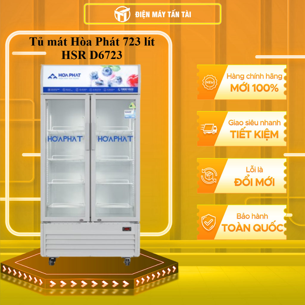 Tủ mát Hòa Phát HSR D6723 2 cánh 723L - hàng chính hãng - chỉ giao HCM