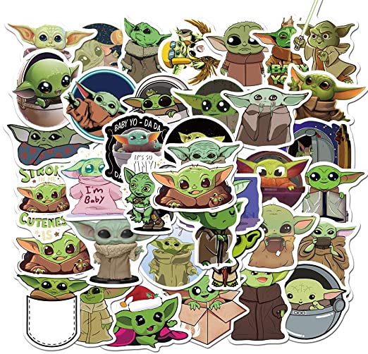 Set 30 Sticker Baby Yoda ảnh decal hình dán ép lụa