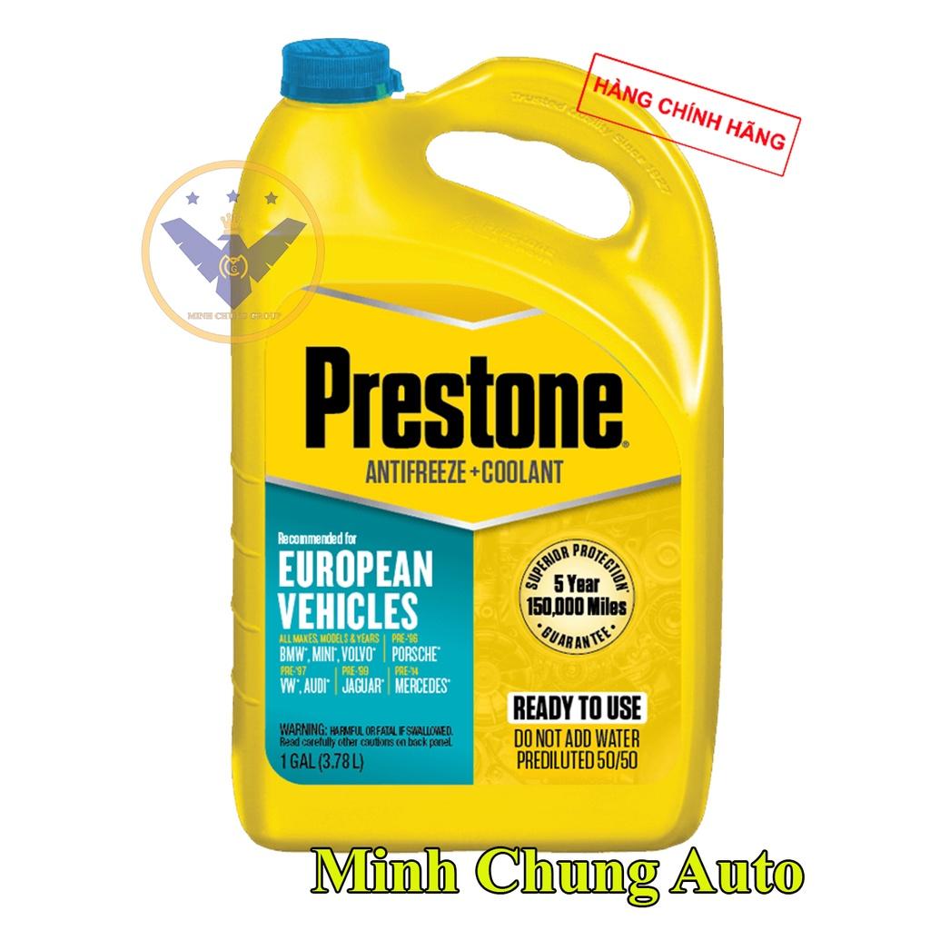 Nước làm mát động cơ xe ô tô màu xanh PRESTONE EUROPEAN - USA can 3.78L